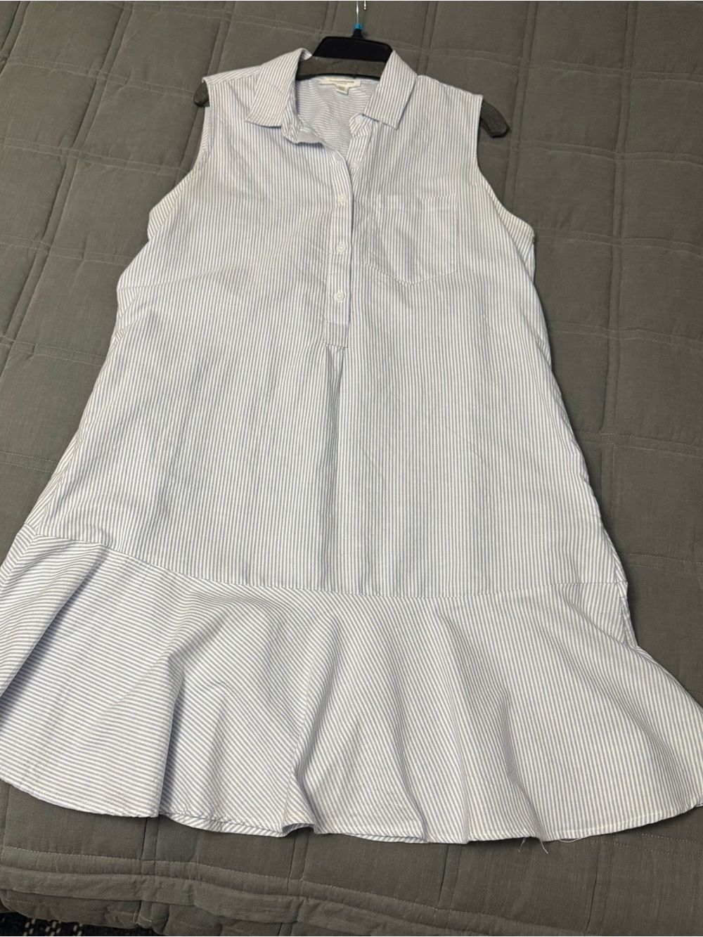 beachlunchlounge Light Blue & White Striped Button Shirt